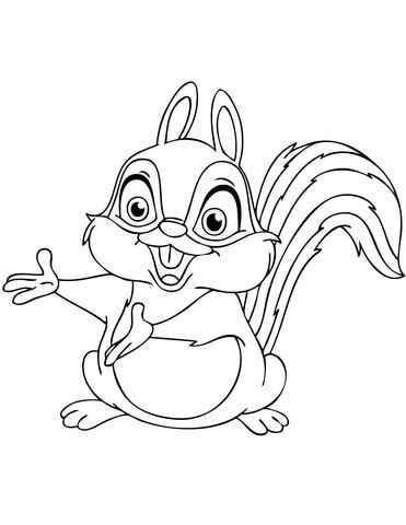 Cute Chipmunk Coloring Page